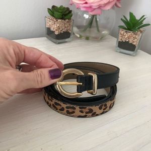 Chetah leopard Oscar Women’s Belt Gold Black Brown